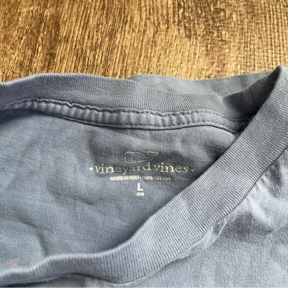 Vineyard Vines Lobster Toss Whale Fill Pocket Crew T-Shirt Size 16 Large - Picture 3 of 4